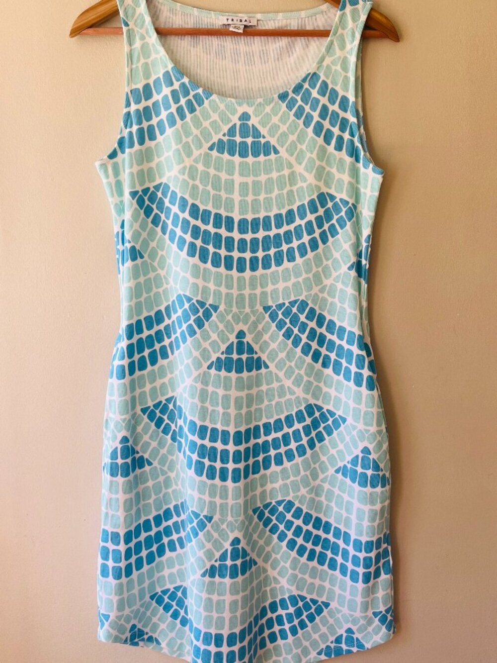 Tribal Sz M Sleeveless Shift Midi Tank Dress Pullover with Pockets